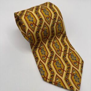 Gold Paisley Burberry Silk Tie Burberrys of London EUC